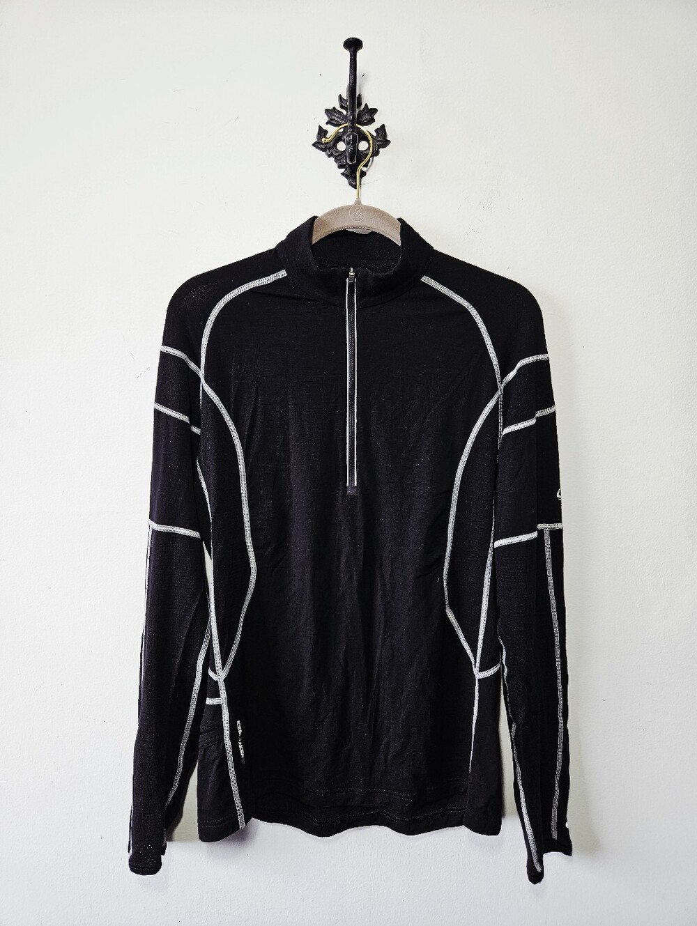 Icebreaker Merino GT 150 Long Sleeve Shirt Size L Black Crew Neck Base Layer